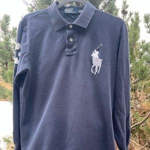 Navy Blue Polo by Ralph Lauren long sleeve tee SIZE: M